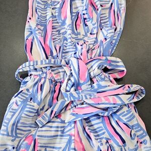 Lilly Pulitzer Blue and Pink Patterned Jumpsuit
